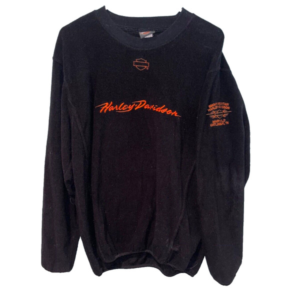 Harley Davidson Smoke Mountain Fleece Jumper Sweatshirt Pullover Motorcycle Sz M - Picture 1 of 7
